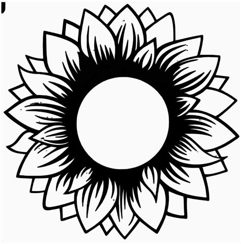 Download 554+ Sunflower Decal Clip Art Silhouette